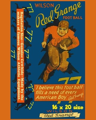 Item.C.262. ​Red Grange Football Box Poster (16" x 20")