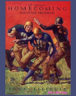 Item.C.305.​​1926 Illinois Football Homecoming Program Cover REPRINT (20" x 30")