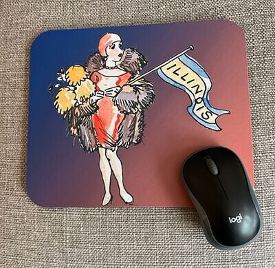 Item.X.25.​Illini Rectangular Mousepad - featuring Illini "Flapper Girl" (7.75" x 9.25")