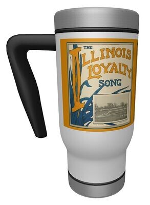 Item.X.30.17-Ounce Travel Mug with handle featuring "Illinois Loyalty"