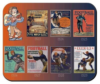 Item.X.65.​Illini Rectangular Mousepad - featuring Illinois' 1920s Football Posters (7.75