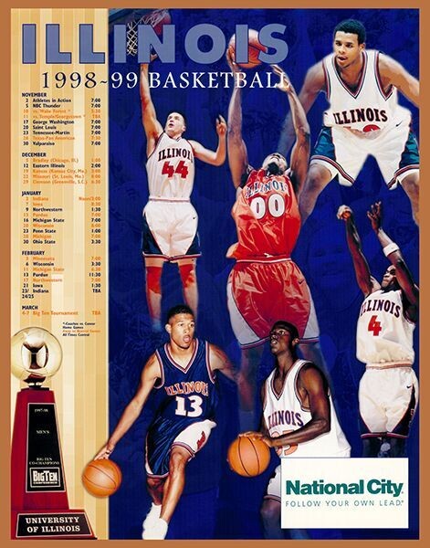 Item.B.174.​1998-99 Illinois Basketball Poster REPRINT (16" x 20")