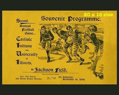 Item.C.389.​1898 Illinois-Carlisle Football Program Cover REPRINT (20" x 16")