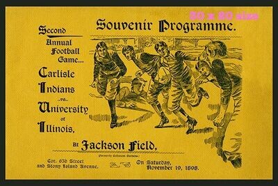 Item.C.390.​1898 Illinois-Carlisle Football Program Cover REPRINT (30" x 20")