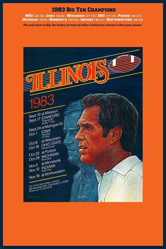 Item.C.397.1983 Illinois Football Poster AUTOGRAPHABLE REPRINT (20" x 30")