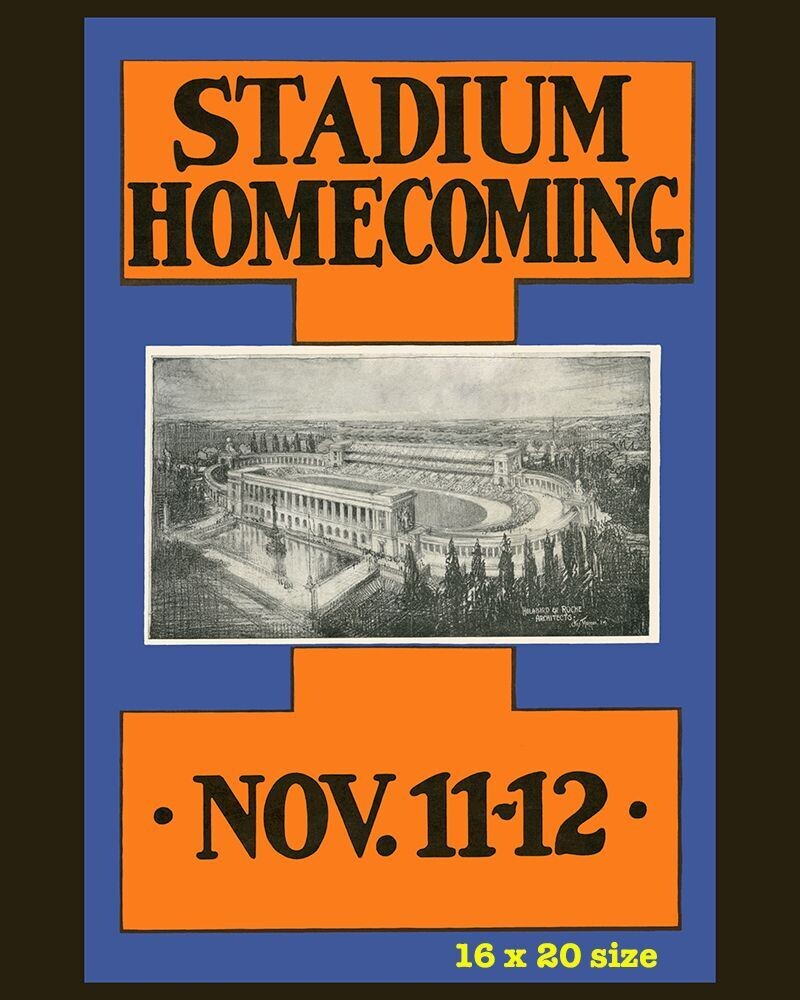 Item.C.424.​​1921 Illinois Football Homecoming Program Cover REPRINT (16" x 20")
