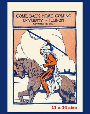 Item.C.443.1922 Illinois Football Homecoming Program Cover REPRINT (11" x 14")