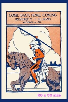 Item.C.445.​1922 Illinois Football Homecoming Program Cover REPRINT (20" x 30")