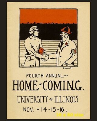 Item.C.447.​1913 Illinois Football Homecoming Program Cover REPRINT (16" x 20")