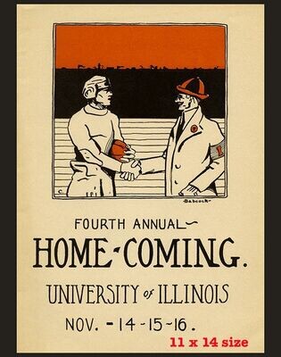 Item.C.446.​1913 Illinois Football Homecoming Program Cover REPRINT (11" x 14")