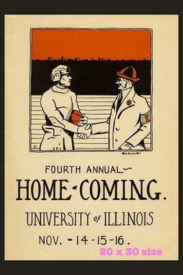 Item.C.448.​1913 Illinois Football Homecoming Program Cover REPRINT (20" x 30")