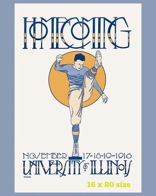 Item.C.453.​1916 Illinois Football Homecoming Program Cover REPRINT (16" x 20")
