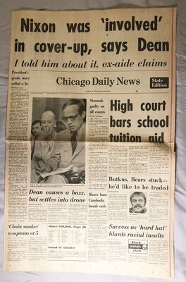 Item.L.11."Nixon involved in cover-up" newspaper - Chicago Daily News (June 26, 1973)