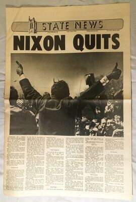 Item.L.08.Nixon Quits newspaper - MSU State News (Aug. 9, 1974)