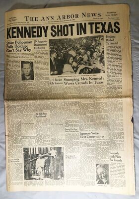 Item.L.28.JFK assassination newspaper - Ann Arbor News (Nov. 22, 1963)