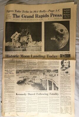 Item.L.32.Moon Landing Today newspaper - Grand Rapids Press (July 20, 1969)