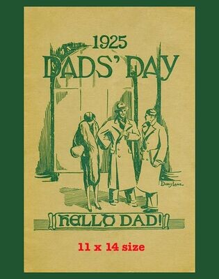 Item.C.479.​1925 "Dad's Day" Football Program Cover REPRINT (11" x 14")