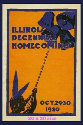 Item.C.487.​1920 Illinois Football Homecoming Program Cover REPRINT (20" x 30")