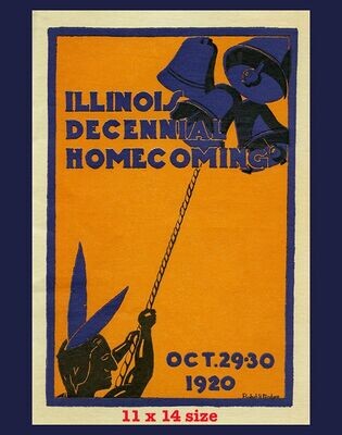 Item.C.485.1920 Illinois Football Homecoming Program Cover REPRINT (11" x 14")