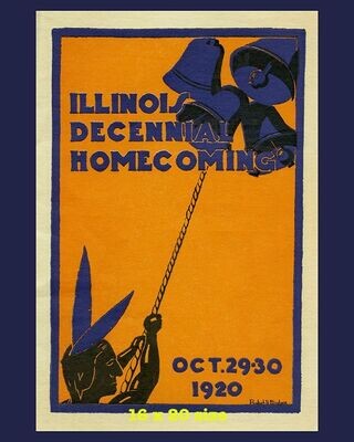 Item.C.486.​1920 Illinois Football Homecoming Program Cover REPRINT (16" x 20")
