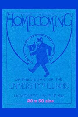 Item.C.484.​1912 Illinois Football Homecoming Program Cover REPRINT (20" x 30")