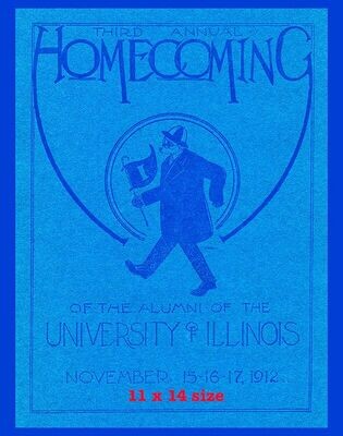 Item.C.482.1912 Illinois Football Homecoming Program Cover REPRINT (11" x 14")