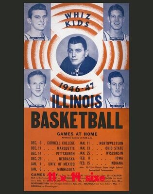Item.B.215.​1946-47 Illinois Basketball Poster REPRINT (11" x 14")
