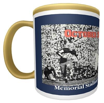 Item.X.104.​11-Ounce Ceramic Mug featuring Memorial Stadium's 100th Anniversary (1924-2024)