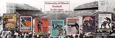 Item.C.499.​1920s Illinois Football Posters composite REPRINT (12" x 36")