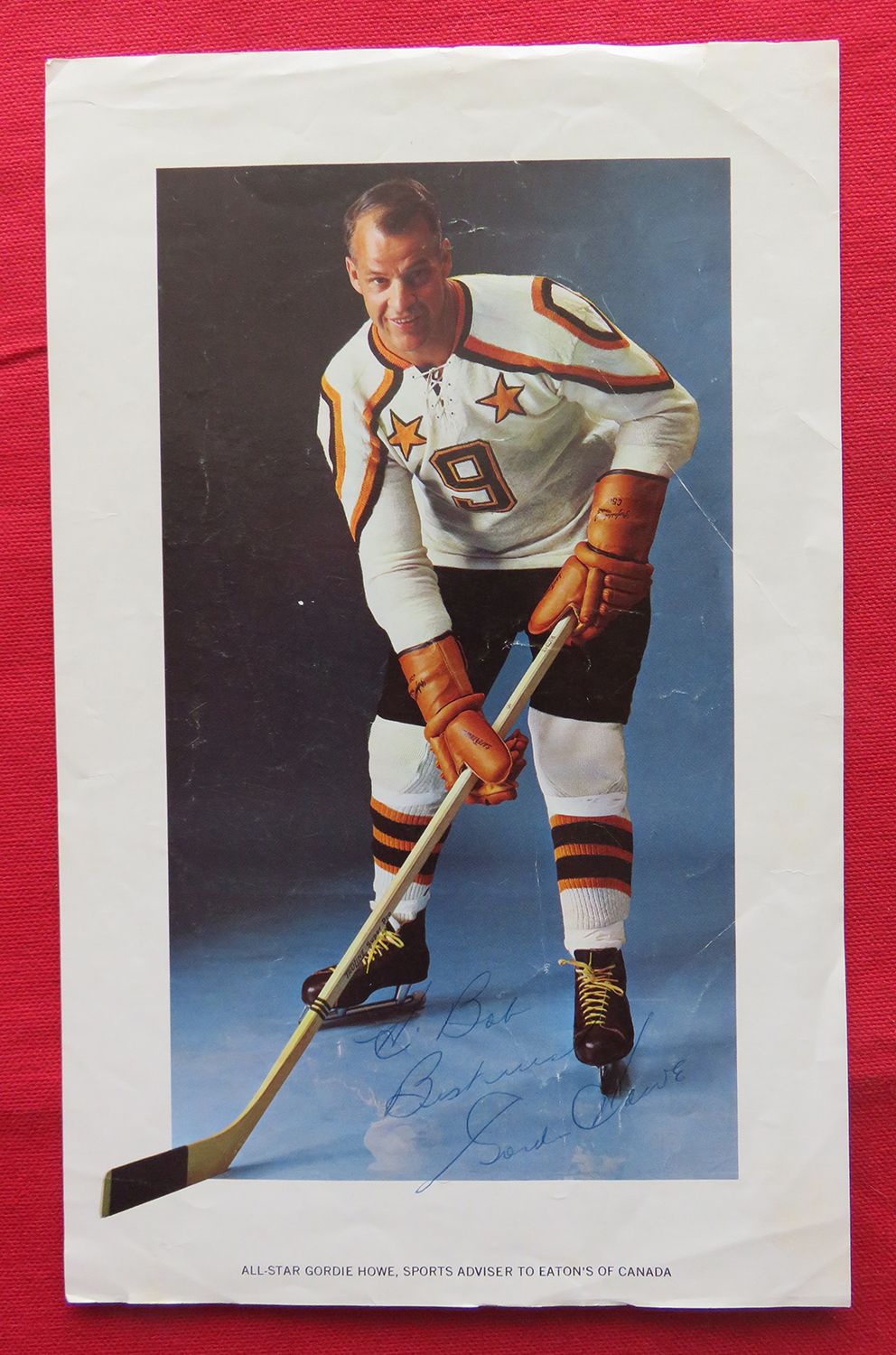 Item.A.134.Gordie Howe signed 7x11 promotional piece