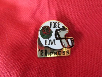 Item.S.11.1988 MSU Rose Bowl Press Pin and Press Ribbon