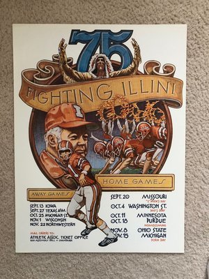 Item.C.04.1975 University of Illinois Football Poster (original)