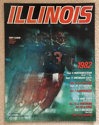 Item.C.12.1982 University of Illinois Football Poster (original)