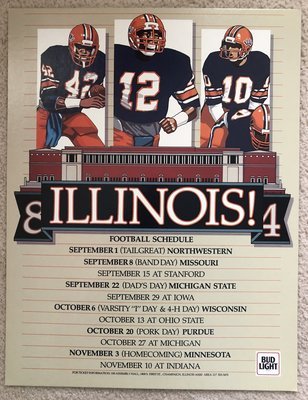 Item.C.15.1984 University of Illinois Football Poster (LAST ONE AVAILABLE!)