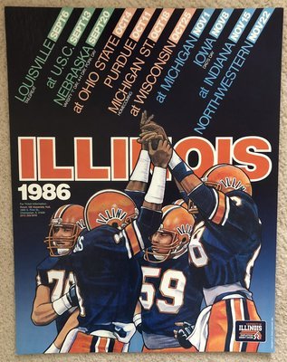Item.C.17.1986 University of Illinois Football Poster (original)