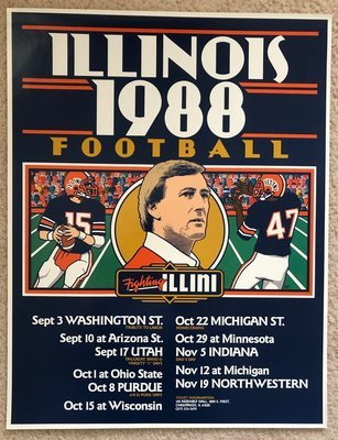 Item.C.19.1988 University of Illinois Football Poster (original)