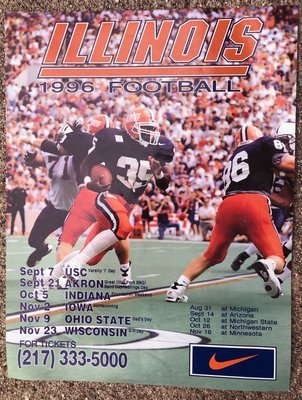 Item.C.27.1996 University of Illinois Football Poster (original)