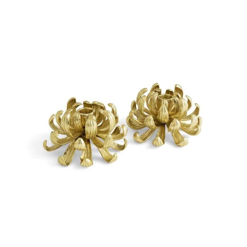 DAHLIA CANDLE HOLDERS S/2