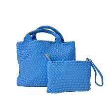 LILY WOVEN TOTE W POUCH SKY