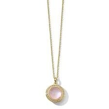 FLEUR-DE-LIS SOLITAIRE NECKLACE  IRIDESCENT ROSE