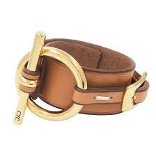 GOLD COLOR CAMEL LEATHER BRACELET