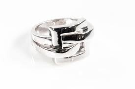 RING BRASS SILVER PLATED  MED