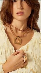 LEATHER GOLD PLATED PNDT NECKLACE