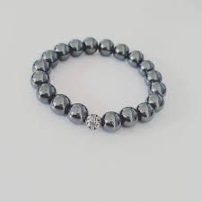 STRETCH SILVER PLATED LAVA  BRACELET