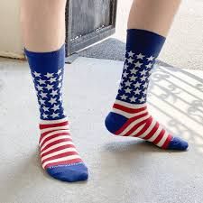 SOCKS MEN&#39;S AMERICA REDWHITE BLUE