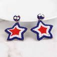 FIREWORK STAR BEADED RED WHITE BLUE EARRING