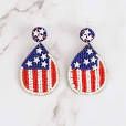 AMERICAN FLAG BEADED EARRING