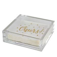 LUCITE COCKTAIL NAPKIN HOLDER