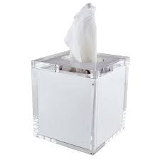 WHITE ACRYLIC TISSUE BOX