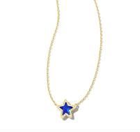 ADA STAR SHORT PNDT COBALT BLUE GOLD NECKLACE